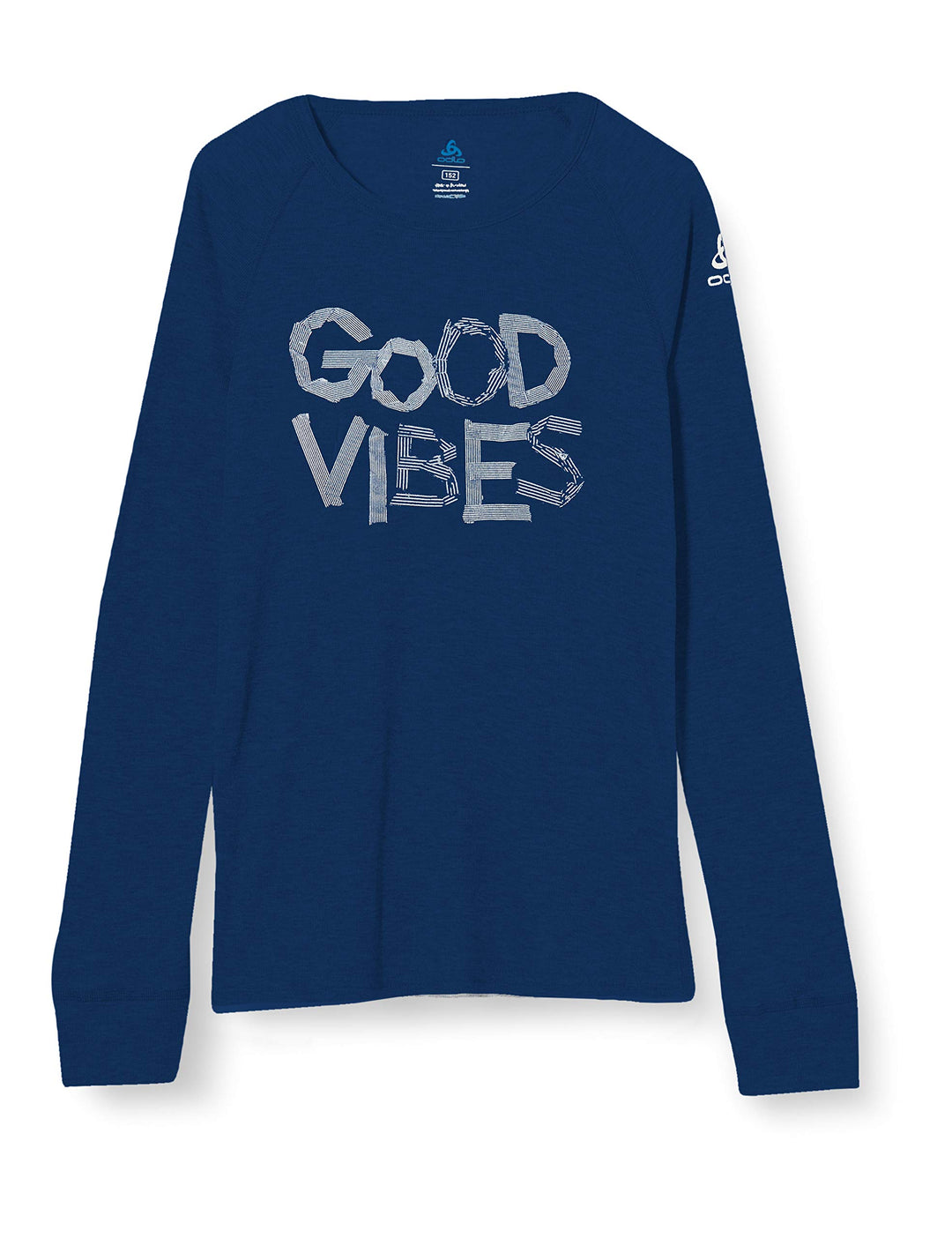 Odlo Kinder ACTIVE WARM TREND Baselayer Langarm-Shirt mit Rundhals, Estate Blue - Graphic FW20, 128