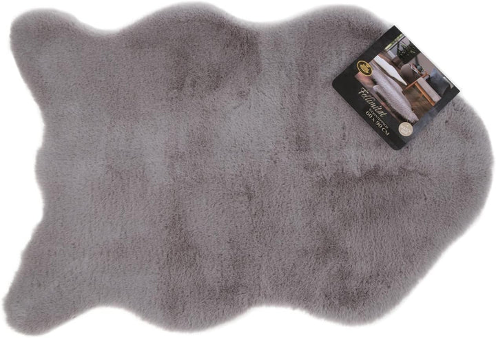 Gözze - Eleganter und Weicher Teppich aus Kunstleder, 60 x 90 cm - Silber Silber 60 x 90 cm (Rechtec