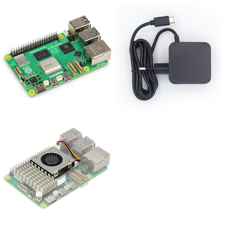 Raspberry Pi 5 mit 8GB RAM, Active Cooler Kit inklusive offizielles Netzteil, Dual 4K HDMI, Gigabit