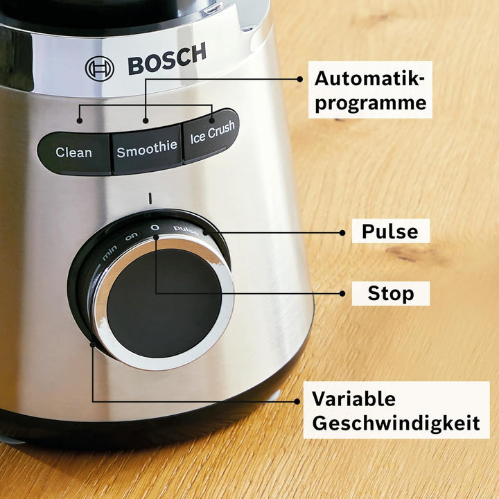 Bosch Standmixer VitaPower Serie 4 MMB6382MN, verbesserte Version, Edelstahl-Klingen Made in Germany