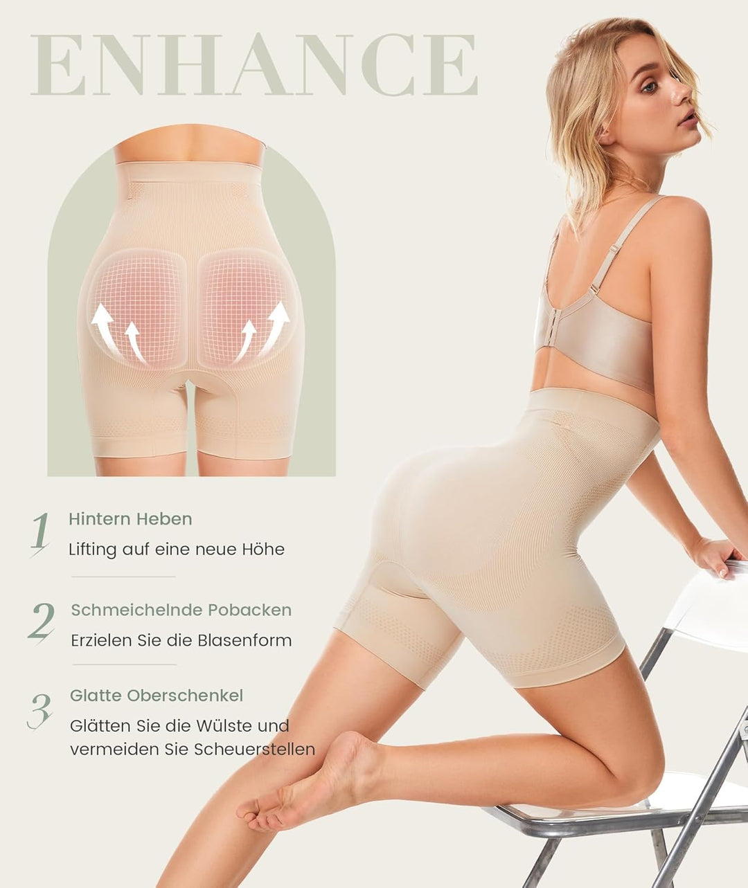 SIMIYA Bauchweg Unterhose Damen Hohe Taille Bauch Weg Shapewear Miederhose mit Bein Shaping Unterhos