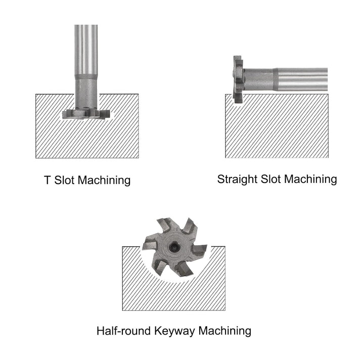 sourcing map 6 Flöten T-Nutfräser 4mm Tiefe 25mm Schnittdurchmesser 12mm Edelstahl Kupfer Aluminium