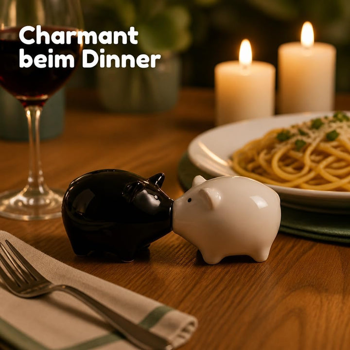 MIJOMA Salz- & Pfefferstreuer Set - Stilvolles Porzellandesign, Lebensmittelecht, Einfach zu Befülle