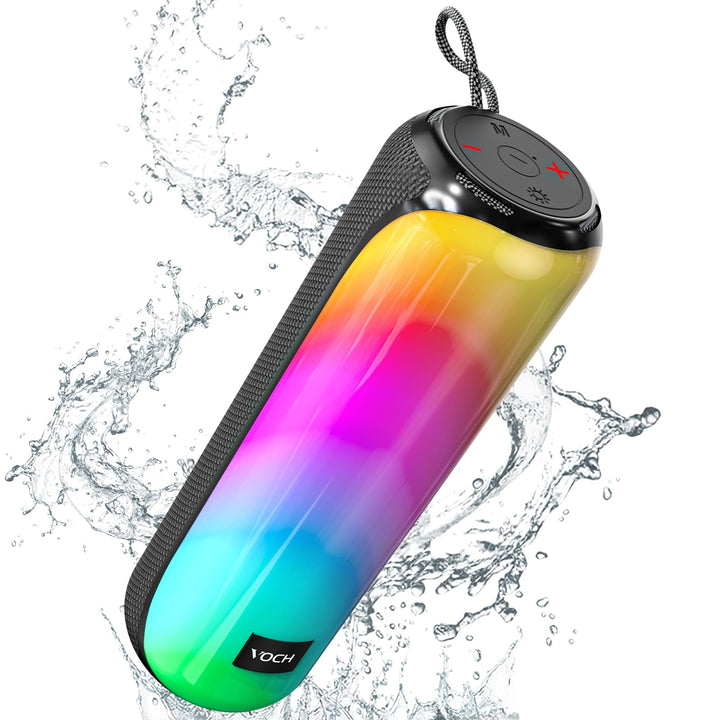 VOCH Tragbarer Bluetooth Lautsprecher mit RGB Licht, 40W Stereo Sound, Bluetooth 5.3, TWS Pairing, I