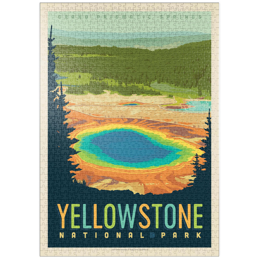 Yellowstone National Park: Grand Prismatic Springs - Premium 1000 Teile Puzzle - MyPuzzle Sonderkoll