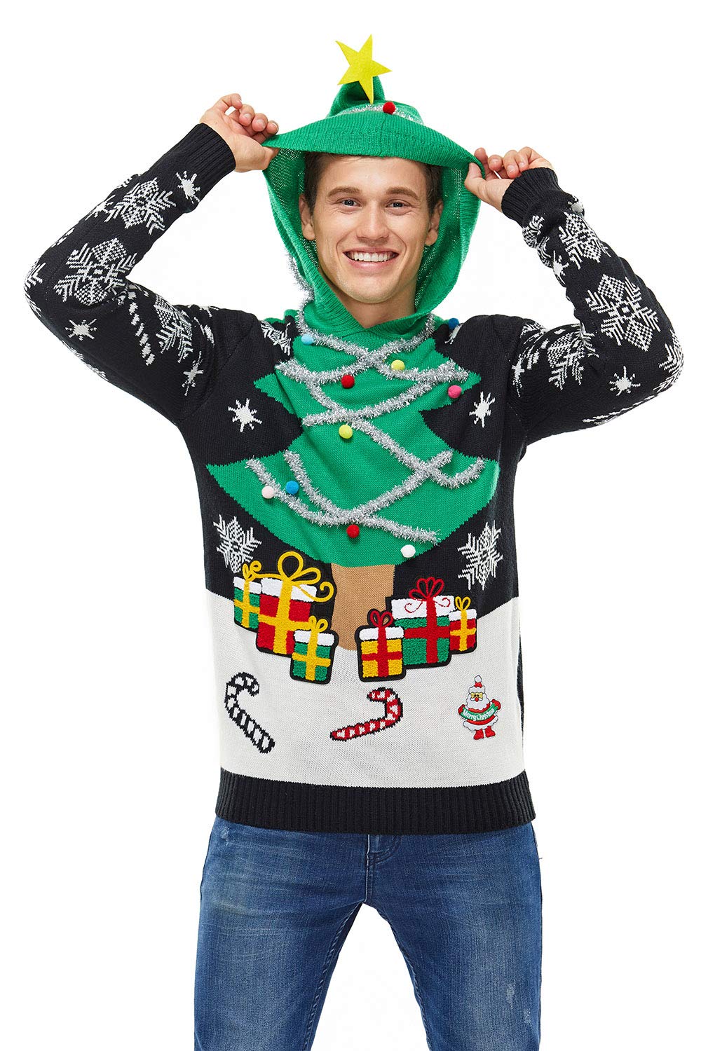 U LOOK UGLY TODAY Unisex Herren Weihnachtspullover Damen Hässliche Pulli Lustig Strickpullover Yafil
