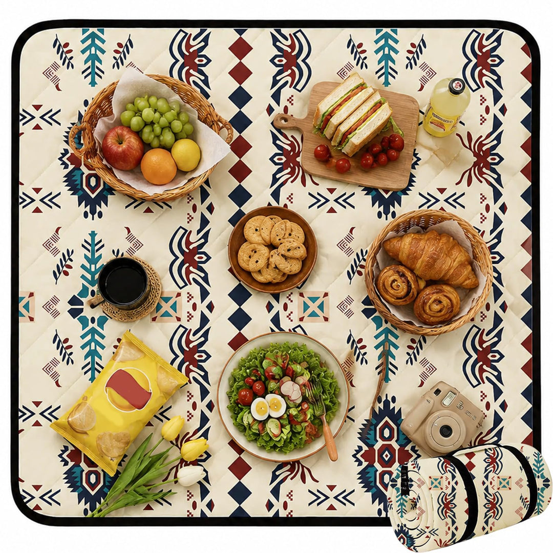 Boho Picknickdecke Wasserdicht Picknickdecke 200x200, Stranddecke Sandfrei Tragbare Waschbar, Outdoo
