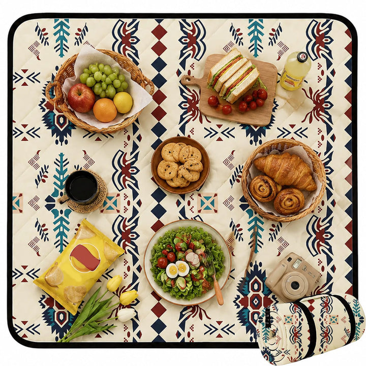 Boho Picknickdecke Wasserdicht Picknickdecke 200x200, Stranddecke Sandfrei Tragbare Waschbar, Outdoo