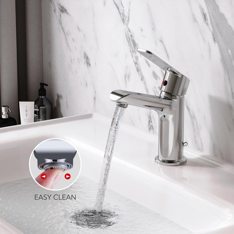 Krobec Wasserhahn Bad,neues Design,Waschbeckenarmatur,Einhebel-Waschtischarmatur Mischbatterie Einha