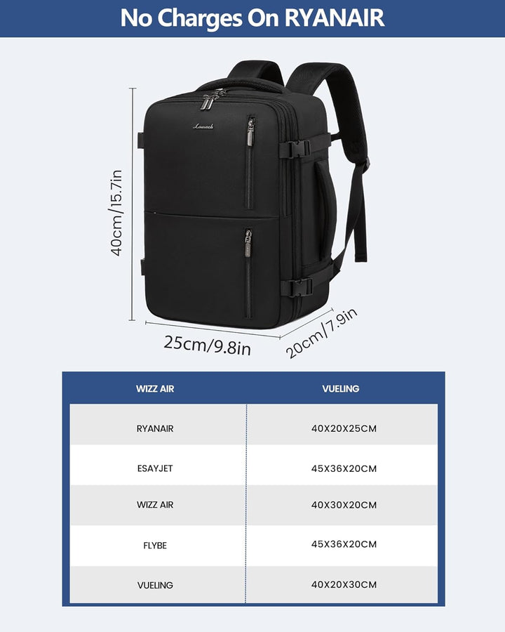 LOVEVOOK Ryanair Reiserucksack Flugzeug Damen, Handgepäck Rucksack 40x20x25, Carry On Luggage Travel