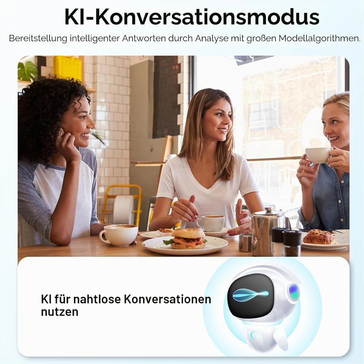 Neu KI Kopfhörer Übersetzer, 48 Std 3-in-1 Echtzeit Sprachübersetzer Kopfhörer 164 Sprachen/6 Modi m