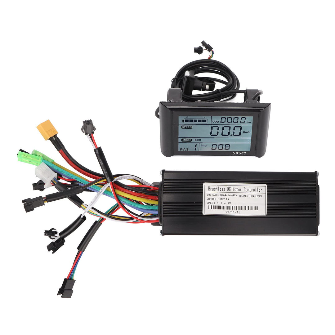 BuyWeek Elektrofahrrad Brushless Motor Controller Kit, DC 24V 36V 48V 750W 1000W 30A 3 Modus Sinuswe