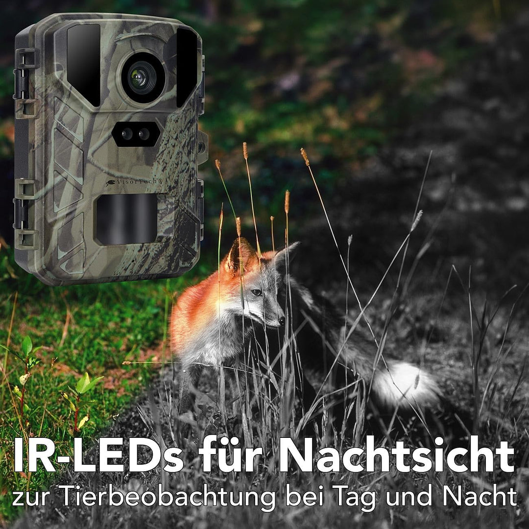VisorTech WLAN Wildkameras: WLAN-Wildkamera mit 50 MP, interpolierter 4K-Auflösung & No-Glow-IRs (mi