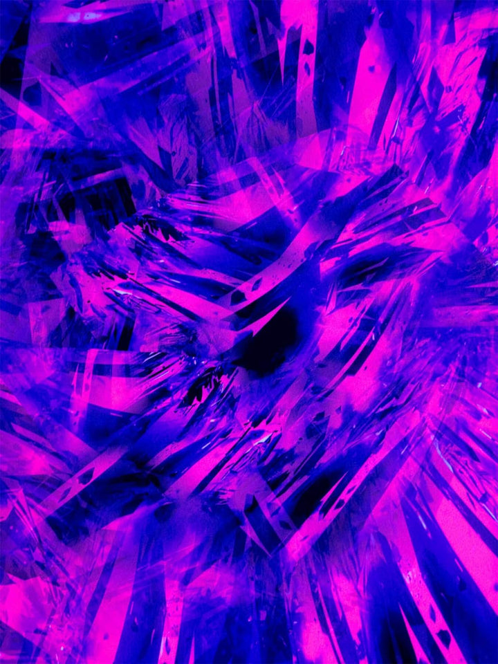 PSYWORK Schwarzlicht Segel Spandex | Goa Amethyst Deceiver Wing Left | 5,0 x 2,5m | UV-aktiv | leuch