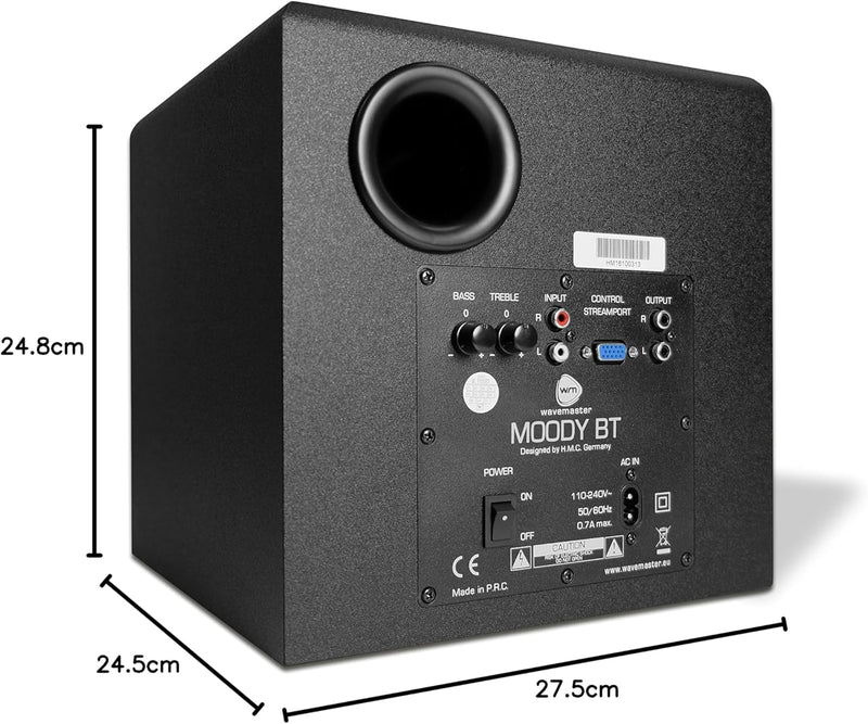 Wavemaster Moody BT 2.1 Lautsprecher System (65 Watt) mit Bluetooth-Streaming Aktiv-Boxen Nutzung fü