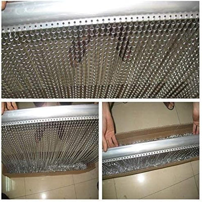 GENI Fliegengitter – 90 cm x 200 cm –Premium-Aluminium-Fliegengitter für Türen,, Aluminiumketten Tür