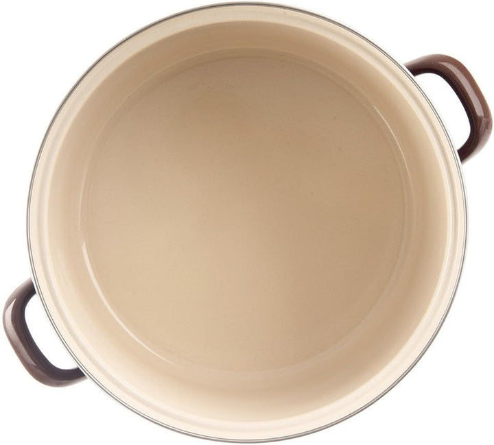 orion group Emaille-Topf Kochtopf Schmortopf emailliert braun Brown 30 cm | 10 L