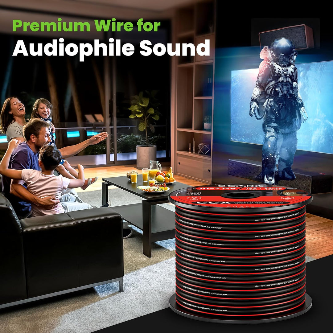 GearIT Lautsprecherkabel, 14 AWG, 14 AWG, Lautsprecherkabel (100 Fuss), ideal für Heimkino-Lautsprec