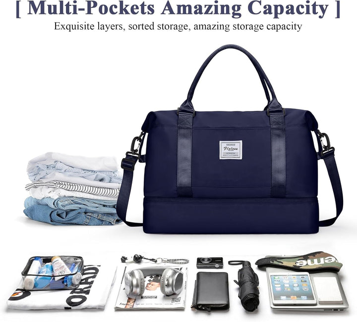 Reisetasche Damen Handgepäck Tasche Sporttasche Weekender Bag Schwimmtasche Wasserdicht Travel Bag D
