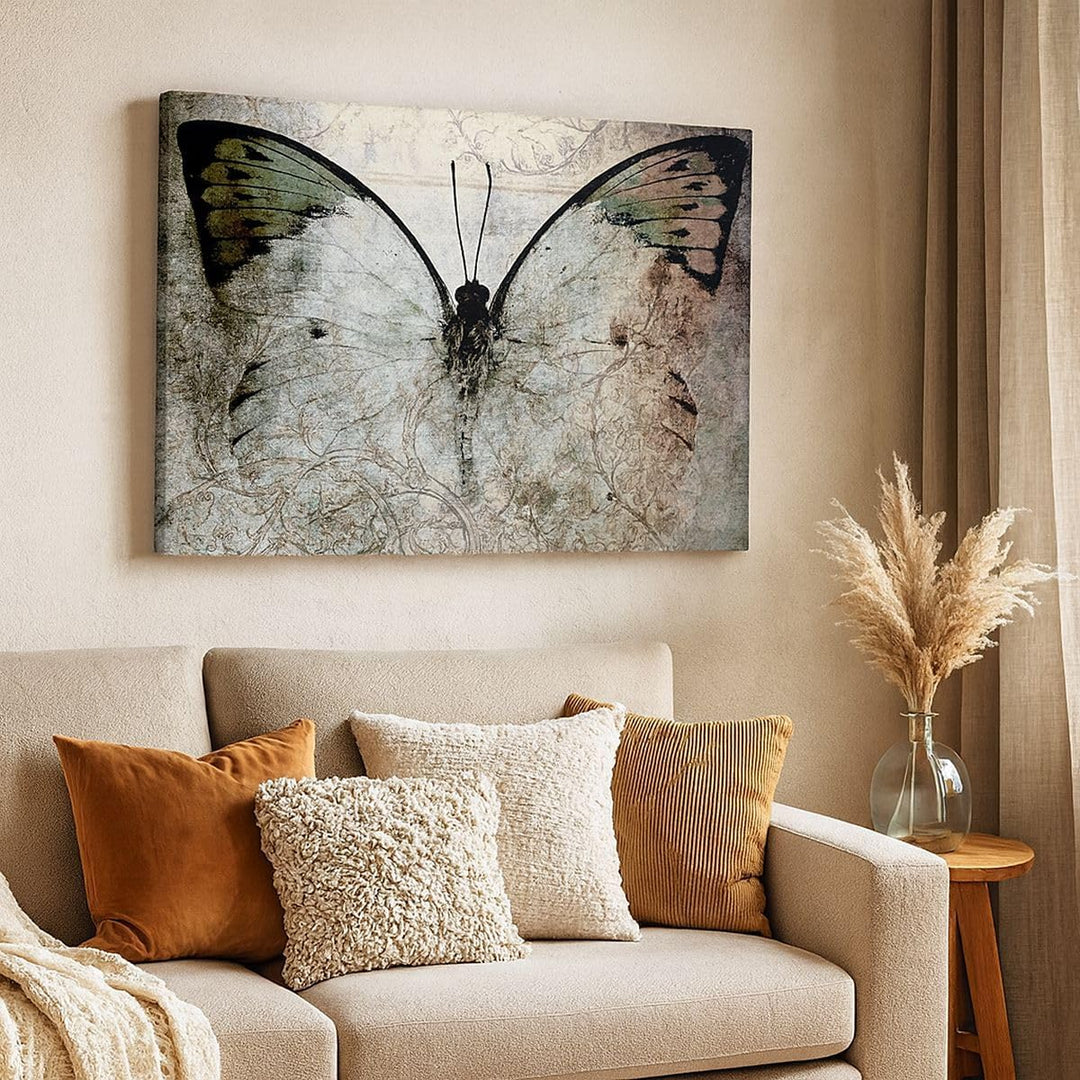 Bilder auf Leinwand Schmetterling Abstraktion Leinwandbild 70x50cm Wandbilder Dekoration Wohnzimmer