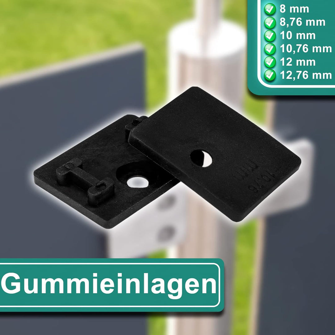 PRIOstahl Glashalter 4 Stück Glasklemmen Klemmhalter Glasplattenhalter mit Sicherungsplatte + Sicher