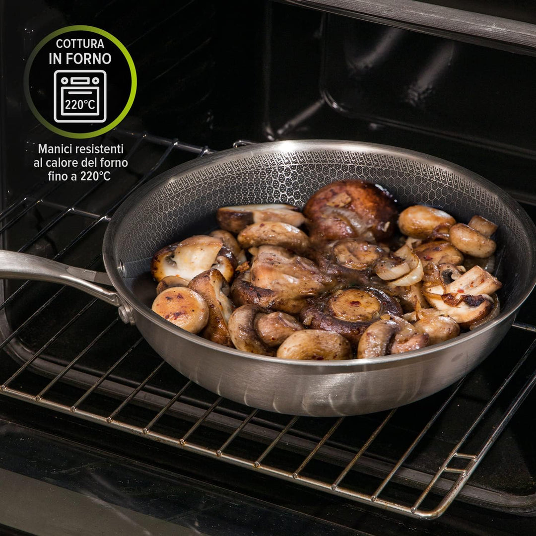 Kasanova Dreilagiger Wok 28 cm mit 3-lagigem Deckel, Neutrum