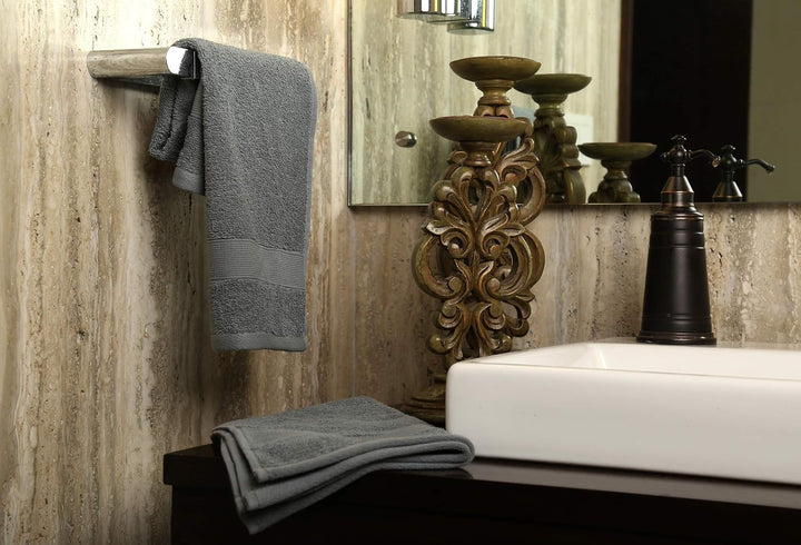 RAJRANG Hand Towel-Cotton Terry fabric-Grey-6-Pcs 40 X 71 cm Grau 6, Grau 6