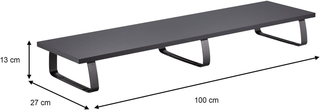IDIMEX Monitorständer Milford - Desktop-Organizer, Schwarz, 100x27x13 cm, Belastbar bis 20kg, Modern