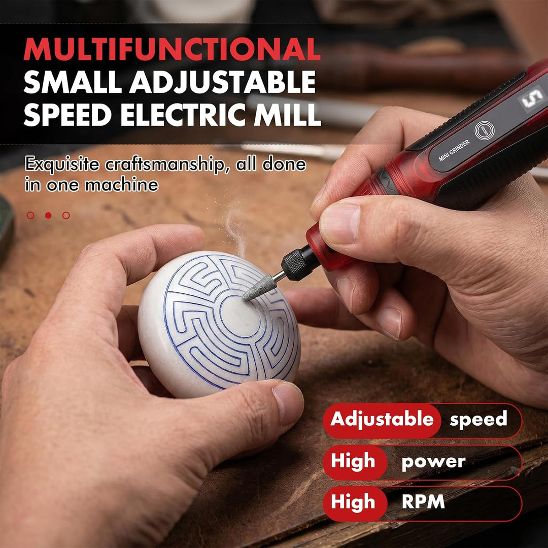 Mini Akku Rotationswerkzeug mit LED, 5 Geschwindigkeiten (8000-18000 U/min), 3,6V Multifunktionswerk