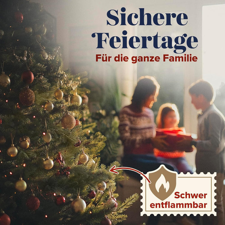 Weihnachtsbaum künstlich 180cm 100% PE Spritzguss - TESTSIEGER - Naturgetreu, dichte Zweige, Künstli