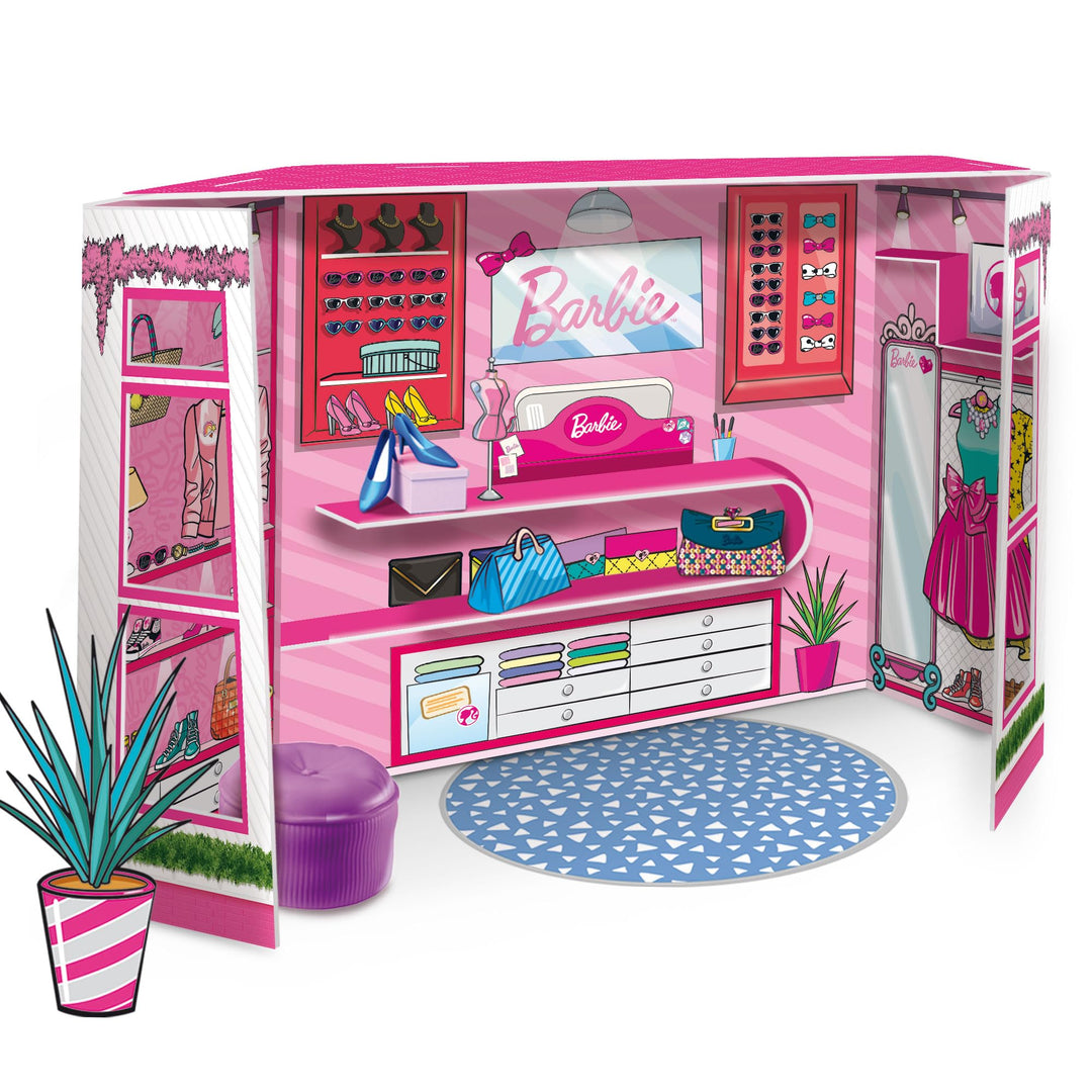 Lisciani - Barbie Fashion - Boutique zum Selberbauen mit Ankleideraum und inklusive Barbie-Puppe - W