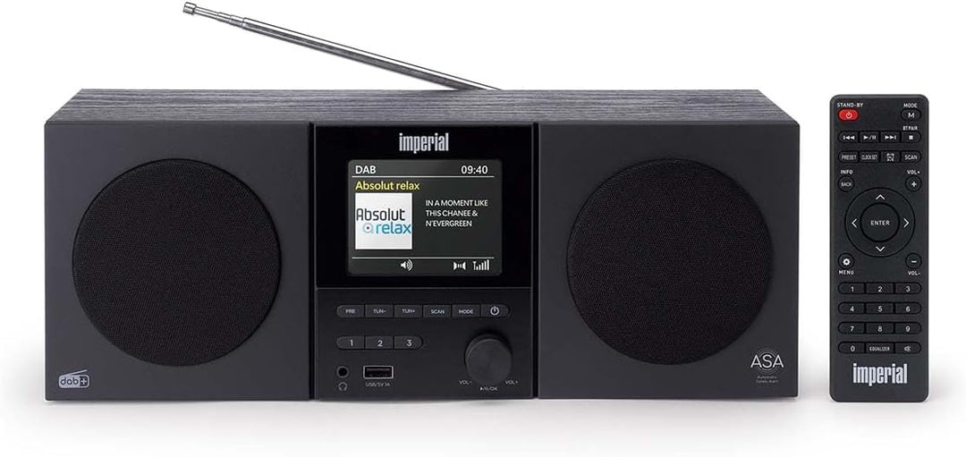 Imperial DABMAN-220BK - DAB Plus FM Radio - Bluetooth V5.3 - USB Wiedergabe und Ladefunktion - Gross