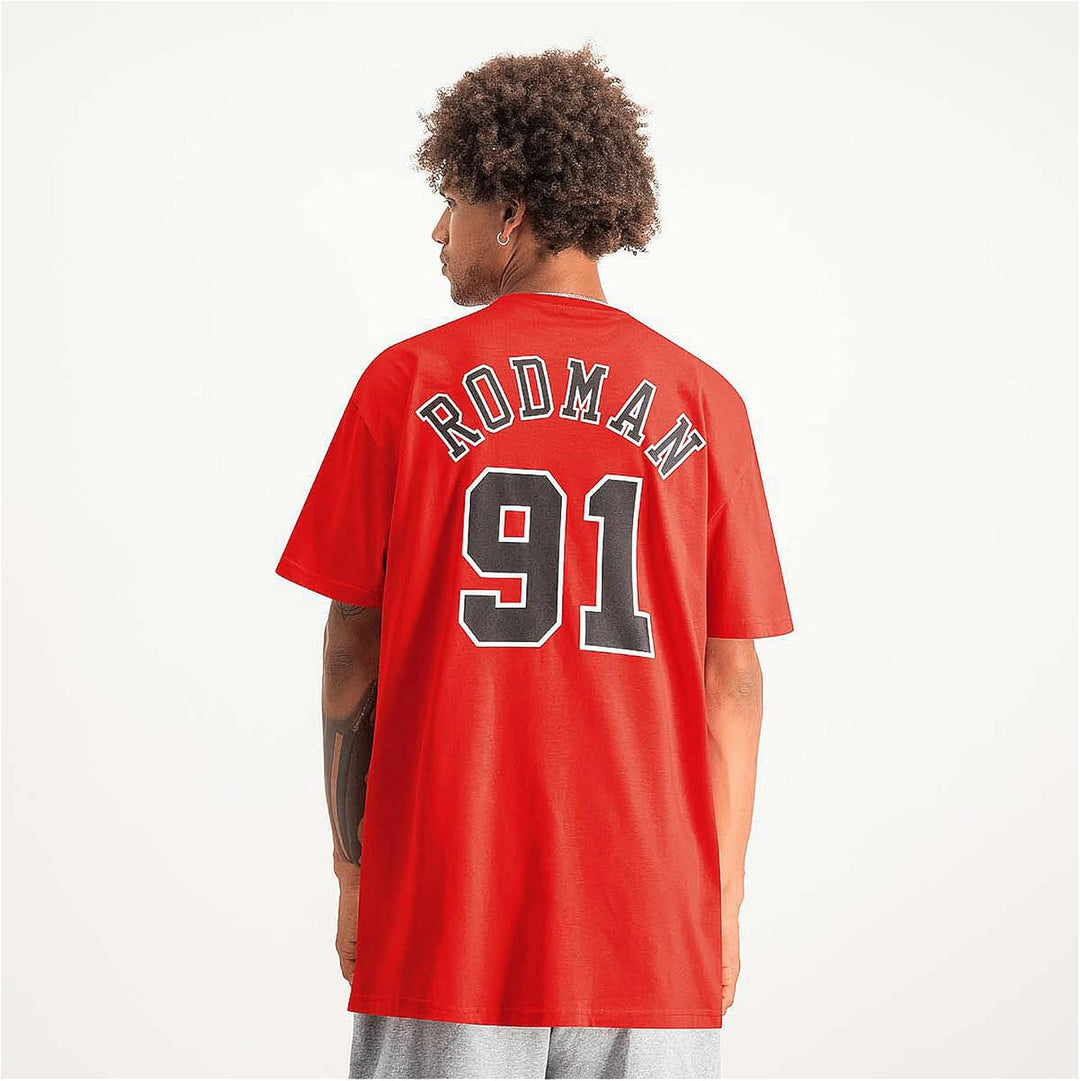 Mitchell &amp; Ness Name &amp; Number T-Shirt (NBA | HWC | NFL) Dennis Rodman - Rot M, Dennis Rodman - Rot M