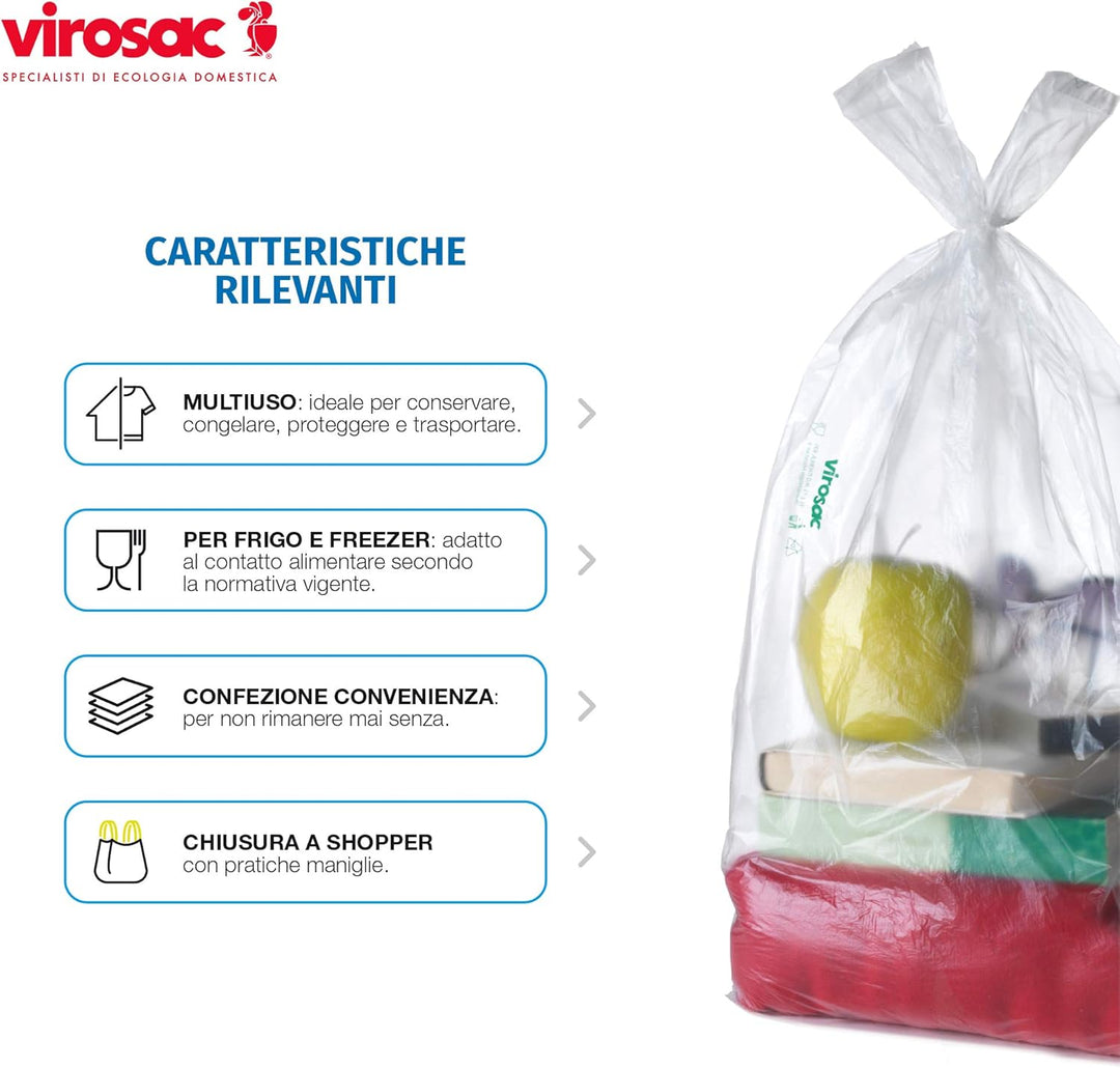 VIROSAC 131439 Taschen Mehrzweck, 22 x 12 x 12 cm, 200 Stück Singles, Singles