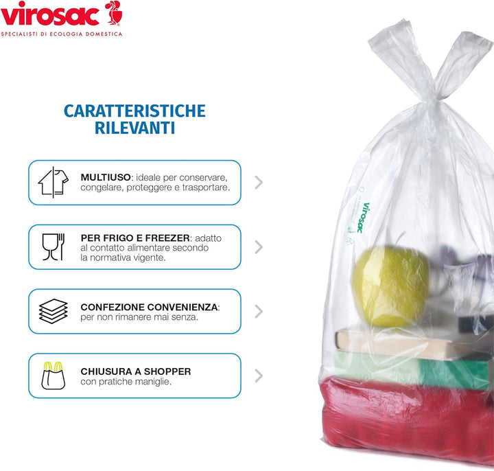 VIROSAC 131439 Taschen Mehrzweck, 22 x 12 x 12 cm, 200 Stück Singles, Singles