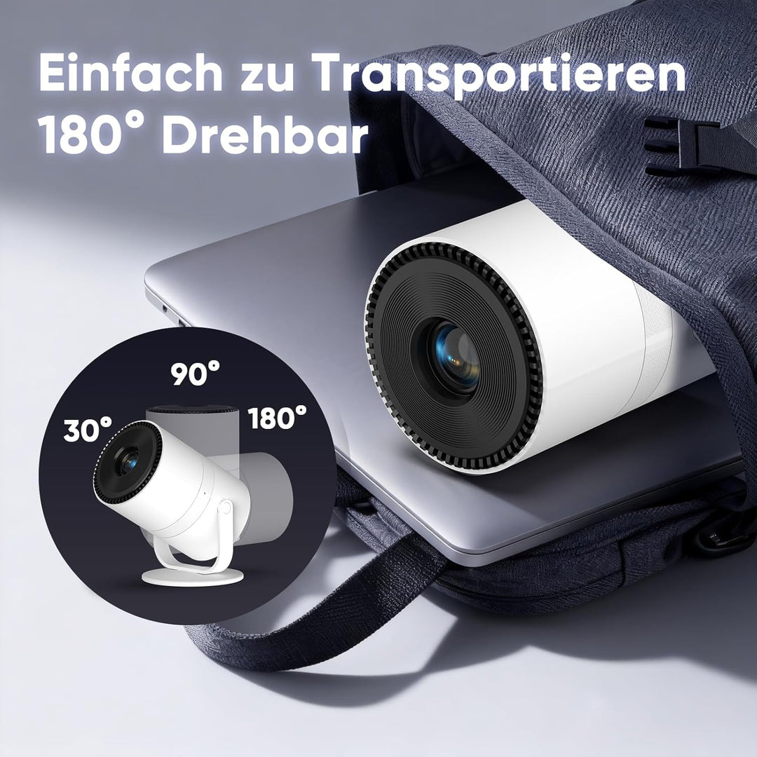 【Android 14 & Integrierte Apps】 Tecaki Mini-Projektor mit WiFi 6 und Bluetooth 5.2, Tragbarer Projek