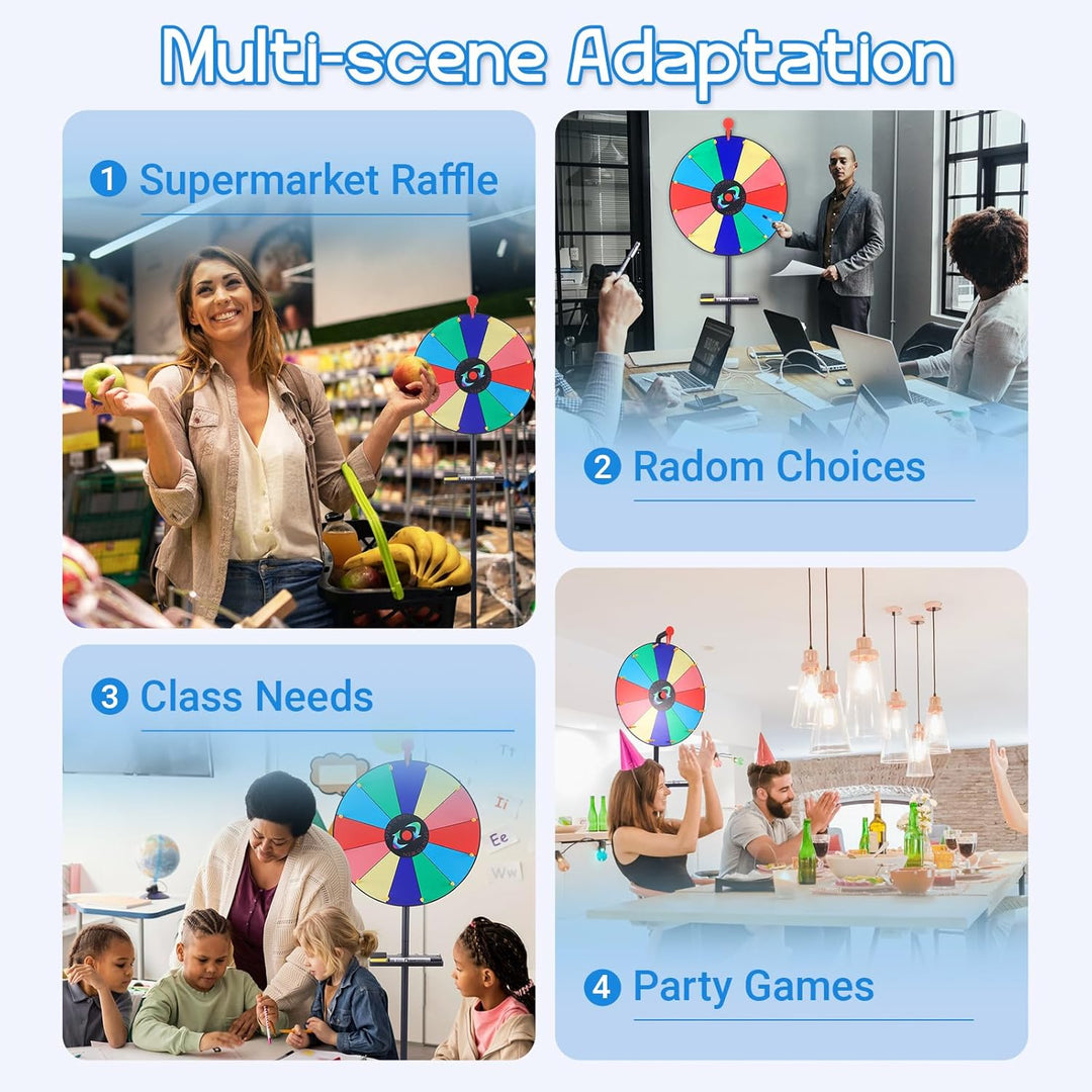 17'' Glücksrad zum Drehen Gross mit 14 Farben, 43cm Höhenverstellbar Gluecksrad Gluecksrad Spielzeug