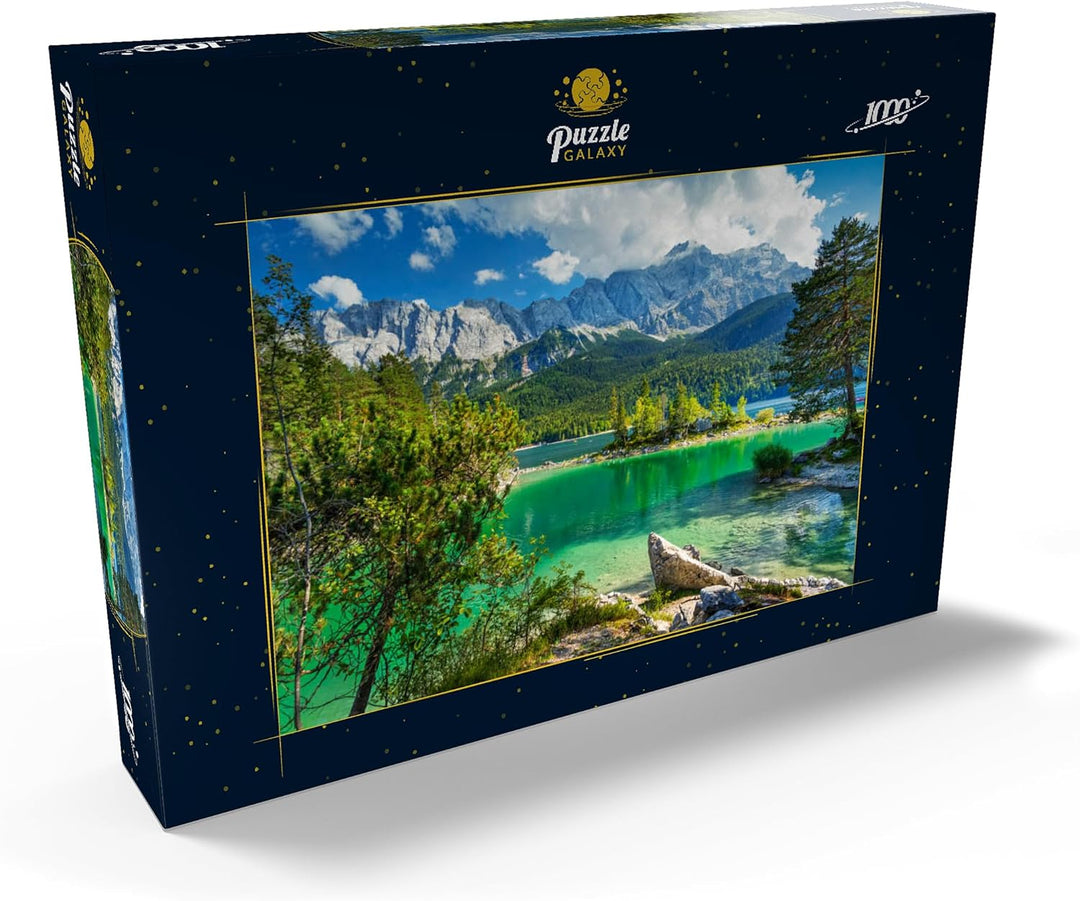 Eibsee mit Wettersteingebirge und Zugspitze (2962m) bei Grainau, Oberbayern - Premium 1000 Teile Puz