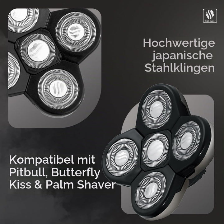 Skull Shaver Forte 5-Kopf-Ersatzklinge - Für Pitbull, Palm &amp; Butterfly Kiss Rasierer - Bartpflege, K