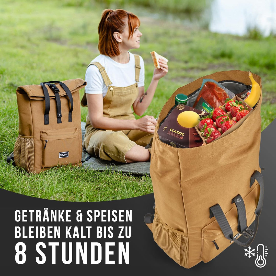 Coolin' Kühlrucksack 30L | Rucksack mit Kühlfach für Bier, Picknick, Getränke & Co | Kühltasche als