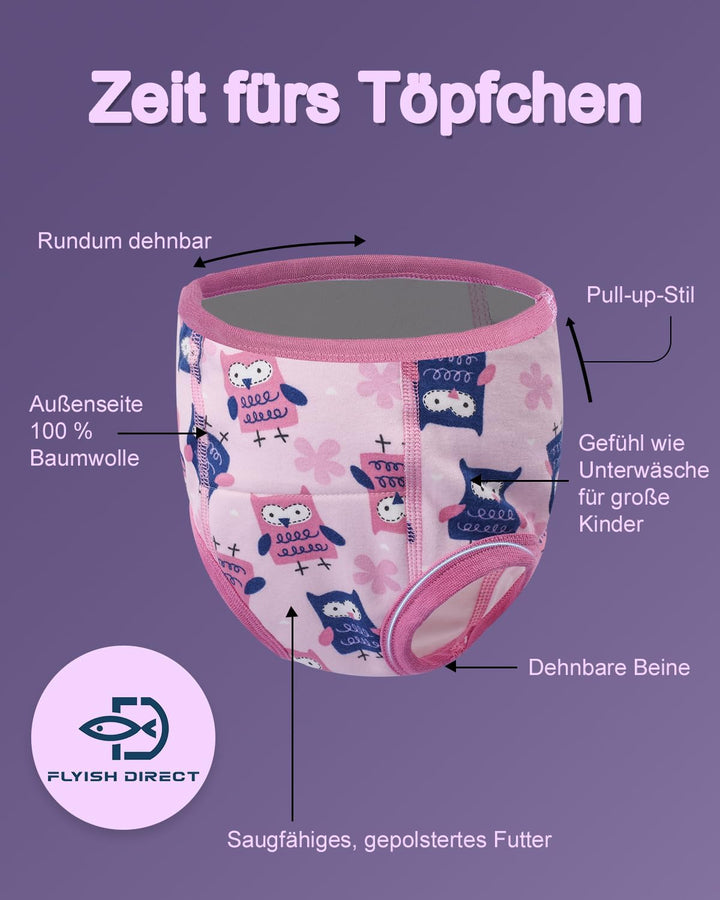 FLYISH DIRECT Baby Trainerhosen Töpfchentraining, 8er Pack Töpfchen Trainingshose für Mädchen Jungen