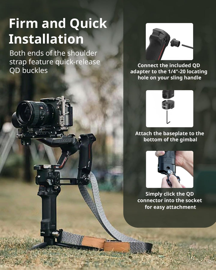 SMALLRIG RS3 RS2 Gewichtsreduzierender Schultergurt Shoulder Strap kompatibel mit Sling-Griff für DJ