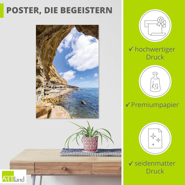 ARTland Poster Kunstdruck Wandposter Bild ohne Rahmen 60x90 cm Hochformat USA Kalifornien San Diego
