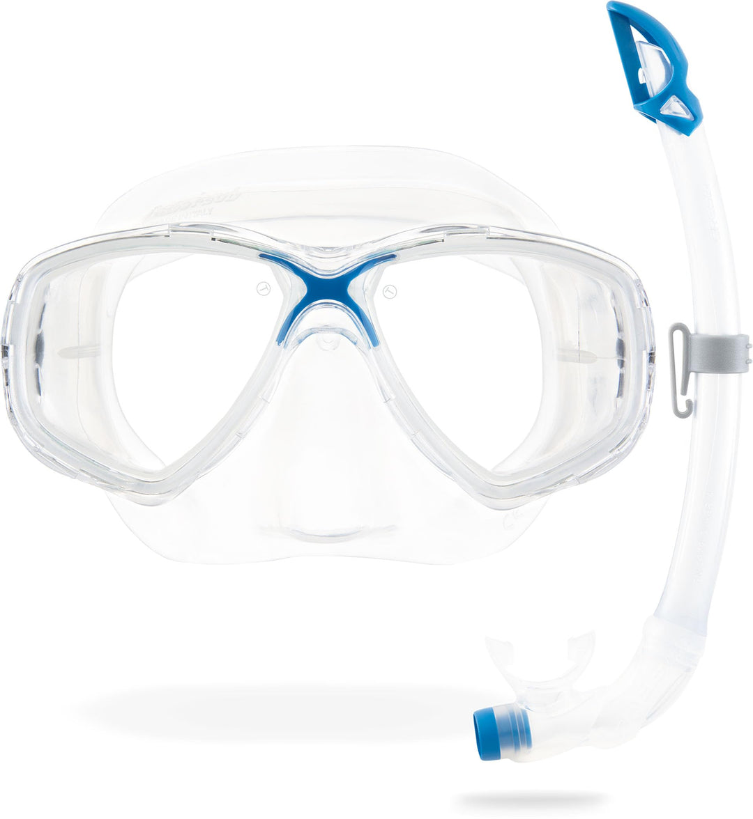 Cressi C/Set Marea VIP (New) Schnorchel Uni Transparent/Blau, Uni Transparent/Blau