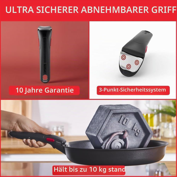 Tefal Ingenio Daily Chef On Kochgeschirr-Set, 10-teilig, Pfannen, Töpfe, Induktion, widerstandsfähig