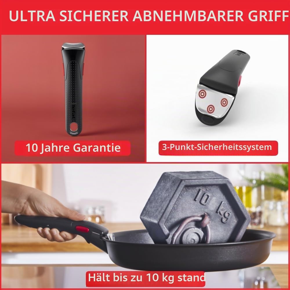 Tefal Ingenio Daily Chef ON Töpfe &amp; Pfannen Set, 8-teilig, stapelbar, abnehmbarer Griff, platzsparen