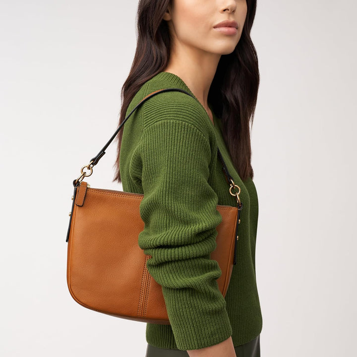 Fossil Damen Jolie Crossbody Braun Cross Body Sattel, Sattel