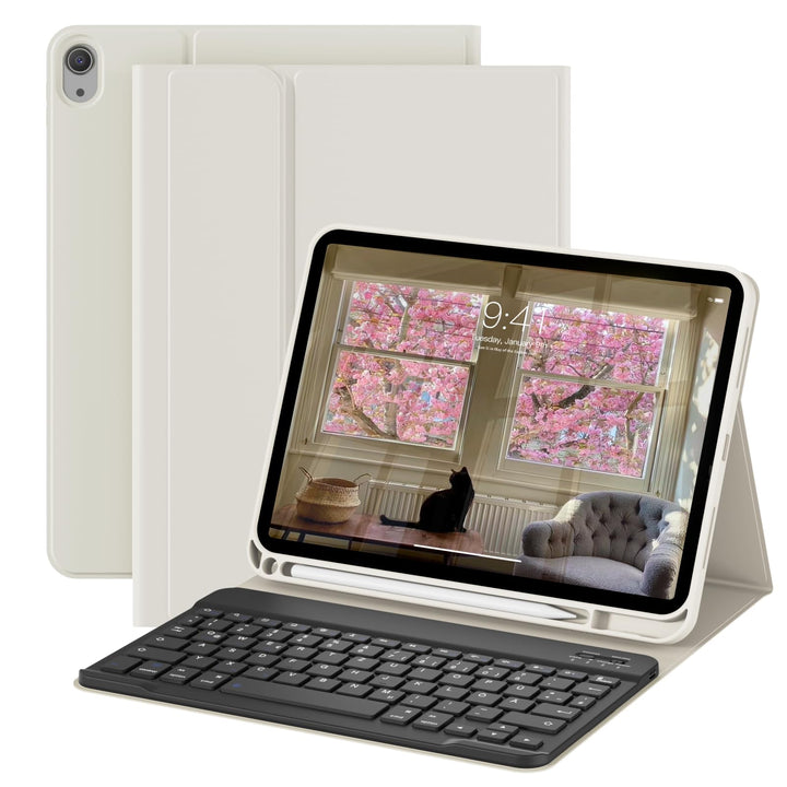 Hülle mit Tastatur für iPad A16 11 Generation 2025/10 Generation 2022 (11/10.9 Zoll), QWERTZ Layout,