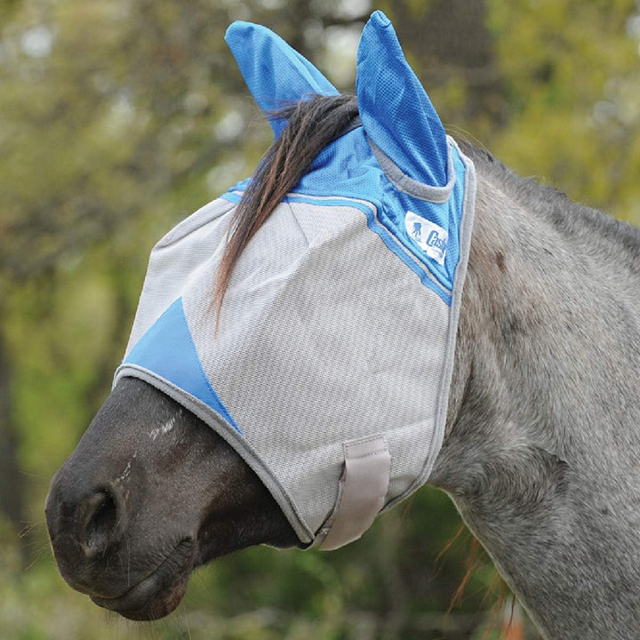 Cashel Crusader Blue Fly Mask UV-Schutz mit Ohren, Arabian blau