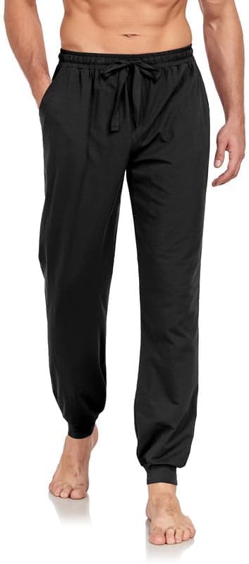COLORFULLEAF Jogginghose Herren Baumwolle Schlafanzughose Männer Lang Schlafhose Leichte Freizeithos